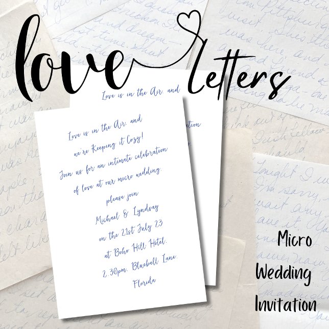Love Letters MICRO WEDDING Handwritten Ink Look Invitation (Creator Uploaded)