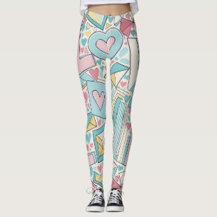 Love Letters Pastel Custom Pattern Leggings