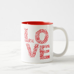 Love Letters-Red Two-Tone Coffee Mug