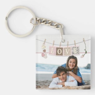Love Letters, Roses, Add Photo Key Ring