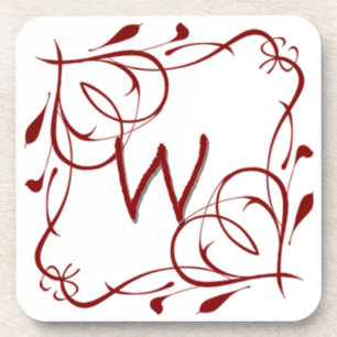 Love Letters "W" Coaster