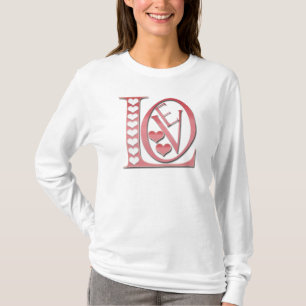 Love Letters With Hearts by Shirley Taylor T-Shirt
