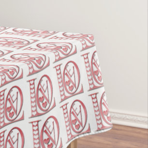 Love Letters With Hearts by Shirley Taylor Tablecloth