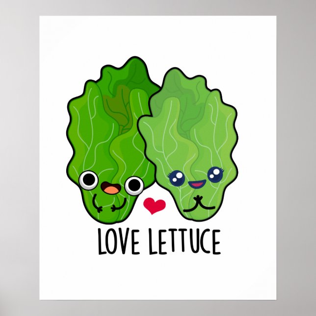 Love Lettuce Cute Veggie Pun Poster (Front)