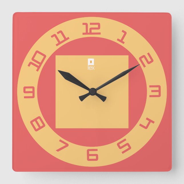 LOVE LEX REDREEN BY MASANSER SQUARE WALL CLOCK (Front)