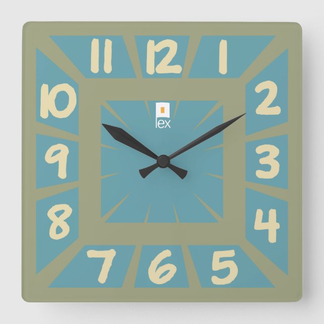 LOVE LEX REVIVAL BY MASANSER PIXELAT SQUARE WALL CLOCK (Front)