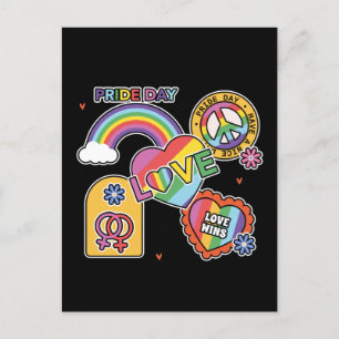 Love. LGBT+Pride. Pride day. Rainbow love.   Card
