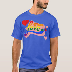 Love LGBT-Q Retro Rainbow Flag Gay Pride Ally Equa T-Shirt