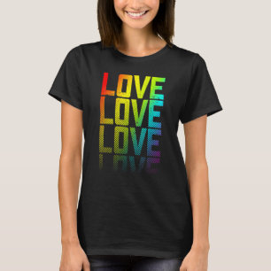 Love Lgbtq+ Rainbow Gay Pride Text Fade Graphic T-Shirt