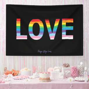 LOVE LGBTQIA Rainbow Flag, Pride Letter Banner