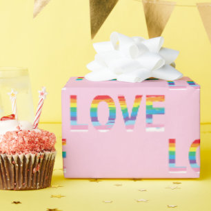LOVE LGBTQIA Rainbow, Pride Letter Cool Wrapping Paper