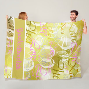 Love,liebe,kara,cher,käre,querido,text,rose,festiv Fleece Blanket