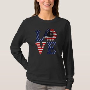 Love Life American Flag 4th Of July T-Shirt