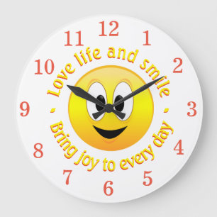 Love Life And Bring Joy With A Face Large Clock