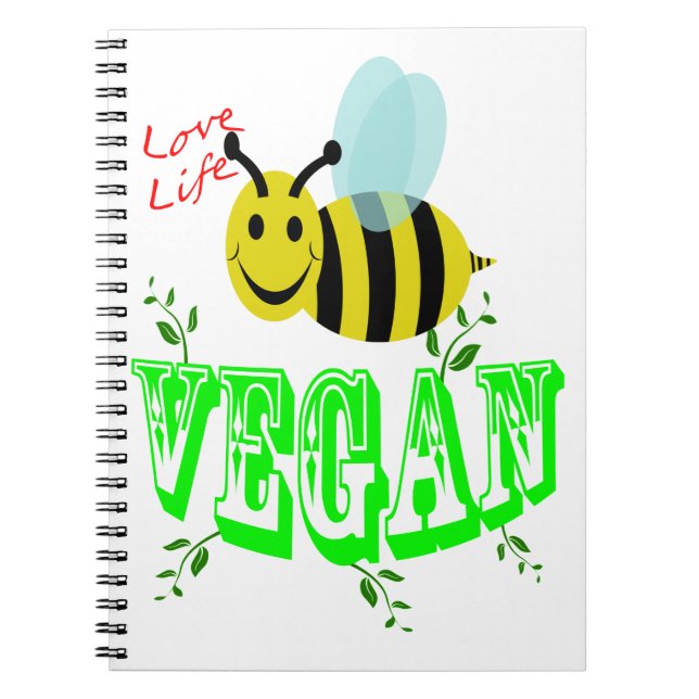 love life bee vegan spiral notebook (Front)