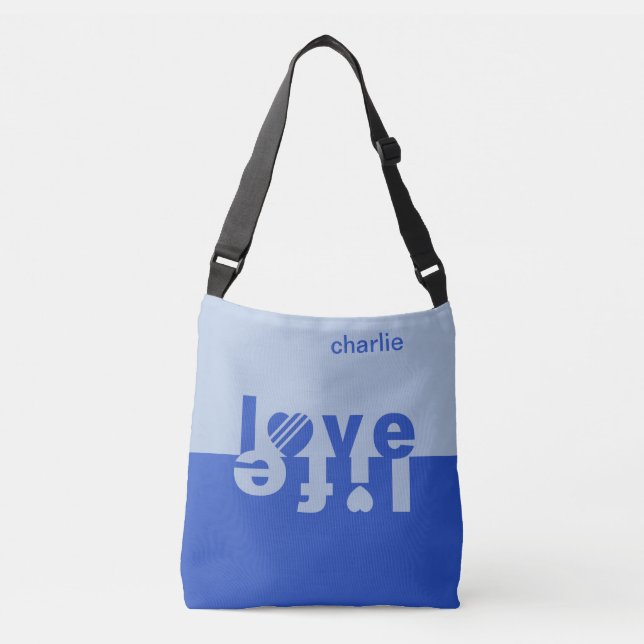 Love / Life custom monogram tote bags (Front)