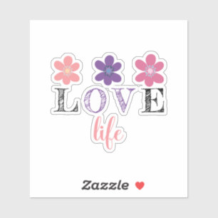 Love Life Flower Sticker