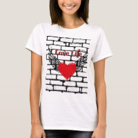 Love Life with red hearts and angel wings