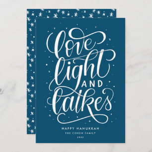 Love Light and Latkes Hanukkah Holiday Card