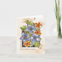 Love, light, and peace Watercolor Floral Notecard
