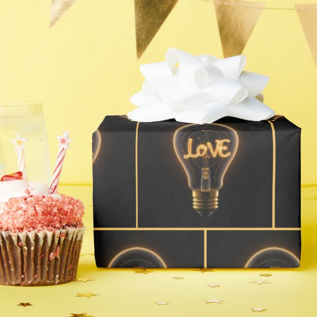Love Light Bulb Wrapping Paper (Birthday Party)