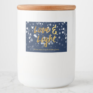 Love & Light   Faux Foil Lovely Bokeh Hanukkah Food Label