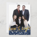 Love & Light | Faux Foil Lovely Hanukkah Photo Holiday Card<br><div class="desc">A cute Hanukkah design,  features a lovely bokeh lights with the text love & light in a metallic faux foil gold texture. 

PLEASE NOTE 
________________________________________________________________________
The gold foil is not real foil,  is a digital effect. 
________________________________________________________________________</div>