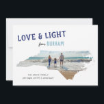Love & Light from North Carolina Hanukkah Photo Holiday Card<br><div class="desc">You're proud to be from North Carolina, send out some light hearted state pride this holiday season with this photo Hanukkah holiday card featuring textured type in indigo and light blue and accented with snowflakes. Personalise with your own message of cheer, location, the year, your family name text and your...</div>