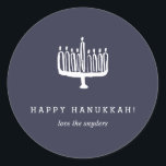 Love   Light Hanukkah Holiday Stickers - Light<br><div class="desc">These Hanukkah stickers feature a handdrawn menorah for a modern take on the festival of lights. Customise your background colour to create the perfect design for you.</div>