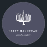 Love   Light Hanukkah Holiday Stickers - Light<br><div class="desc">These Hanukkah stickers feature a handdrawn menorah for a modern take on the festival of lights. Customise your background colour to create the perfect design for you.</div>