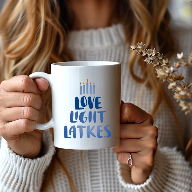 Love Light Lakes | Modern Whimsical Hanukkah  Coffee Mug (Creator Uploaded)