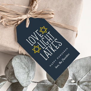 Love, Light & Latkes Hanukkah Gift Tags