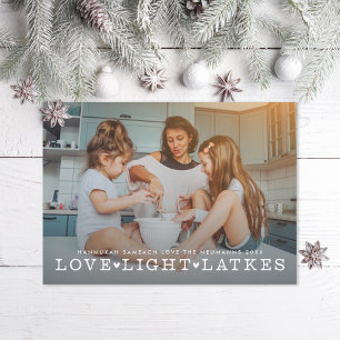 Love Light Latkes Hanukkah Photo Holiday Card