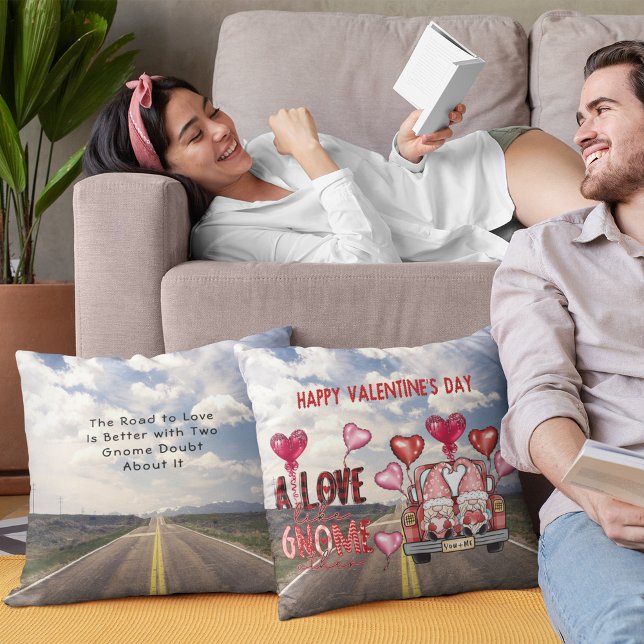 Love Like Gnome Other Happy Valentines Day Cushion (Love Like Gnome Other Happy Valentines Day Throw Pillow)