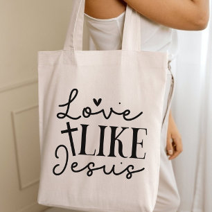 Love Like Jesus Christian Faith Graphic Tote Bag
