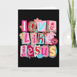 Love Like Jesus Christian Retro Valentine Style De Card