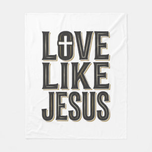 Love Like Jesus Christian Typography Design_1 Fleece Blanket