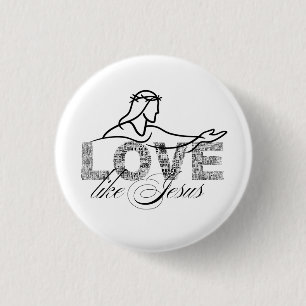 Love Like Jesus Christian Typography Design 3 Cm Round Badge