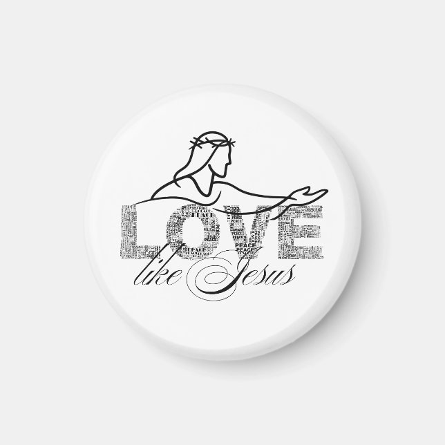 Love Like Jesus Christian Typography Design Magnet (Front)