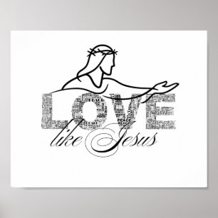 Love Like Jesus Christian Typography Design Poster
