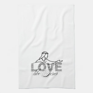 Love Like Jesus Christian Typography Design Tea Towel