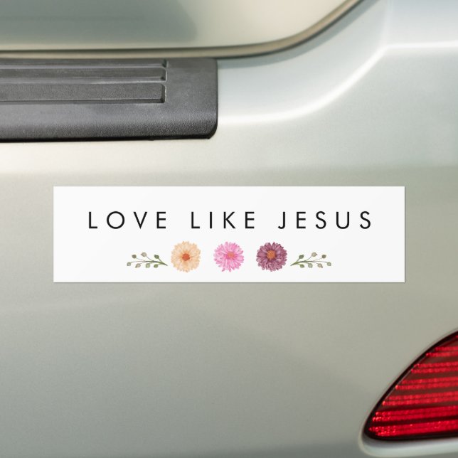 LOVE LIKE JESUS inspirational Bumper Sticker (On Car)