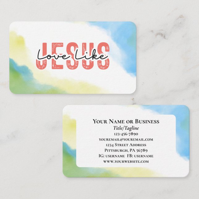 Love Like Jesus Inspirational Christian Quote Business Card (Front/Back)