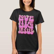 Love Like Jesus, Pink Retro Daisy Cute Christian