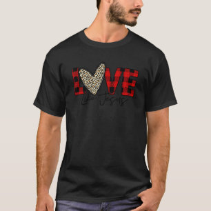 Love Like Jesus Positive Catholic Leopard Jesus T-Shirt