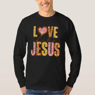 Love Like Jesus Religious God Christian Words On B T-Shirt