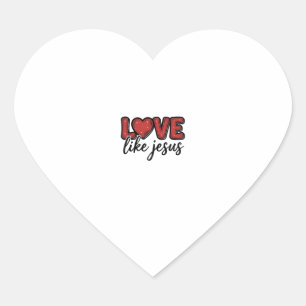 Love Like Jesus Vintage Christian Shirt Design_1 Heart Sticker