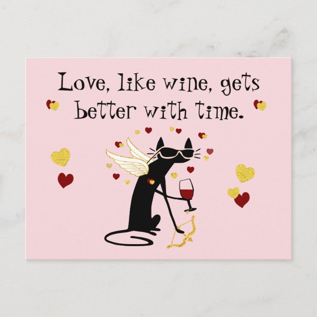 Love Like Wine Valentine Postcard (Front)