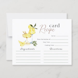 Love Limoncello Cocktail Bridal Shower Recipe Card