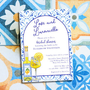 Love & Limoncello Italian Cocktail Bridal Shower  Invitation